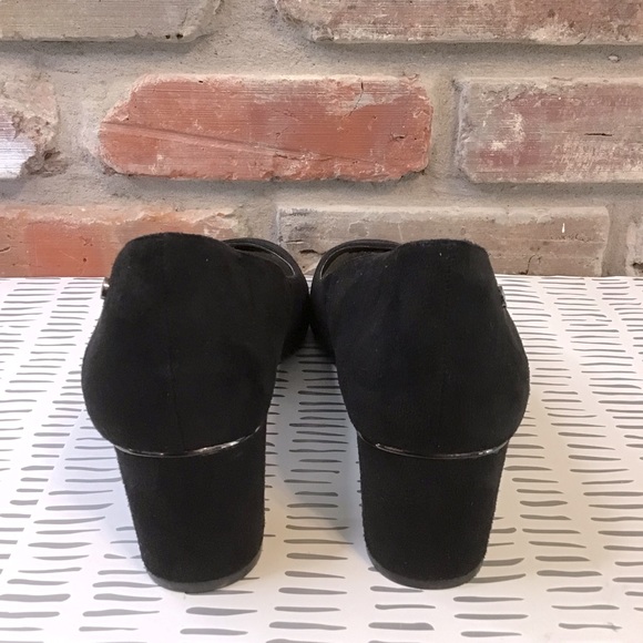 JONES NEW YORK Women's Black Faux Suede PENELOPE Low Chunky Block Heels Pumps 9 - Picture 4 of 5